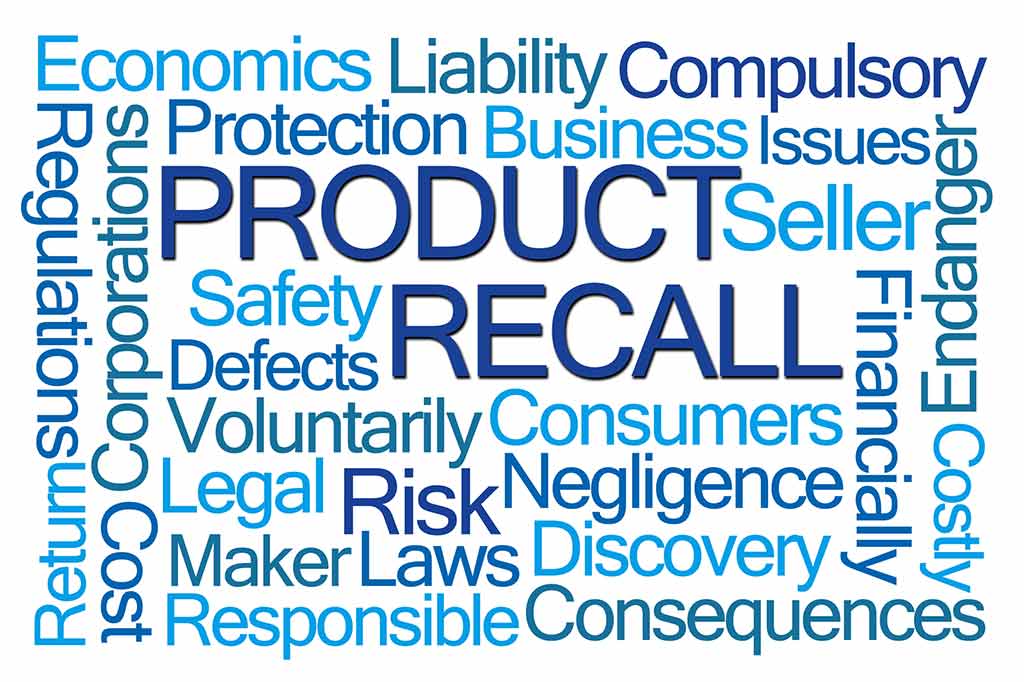 PRODUCT RECALL word cloud